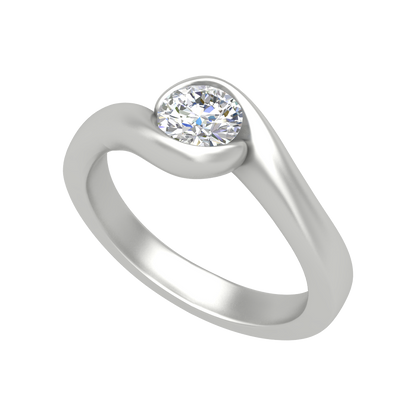 Mesmerizing Solitaire Ring In 925 Sterling Silver - Five