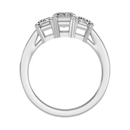 Mesmerizing Three Stone Ring In 925 Sterling Silver - One
