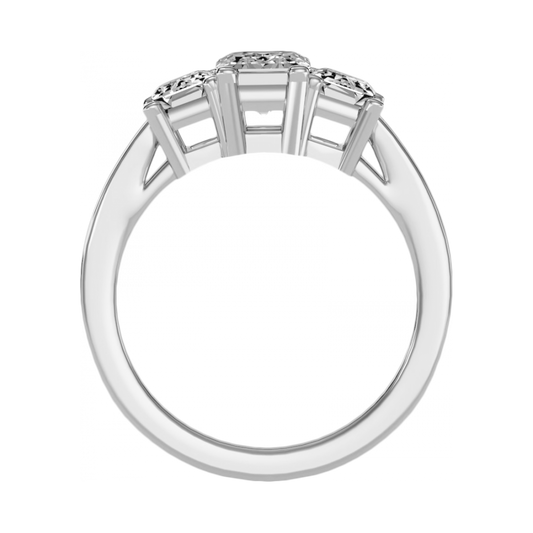 Mesmerizing Three Stone Ring In 925 Sterling Silver - One