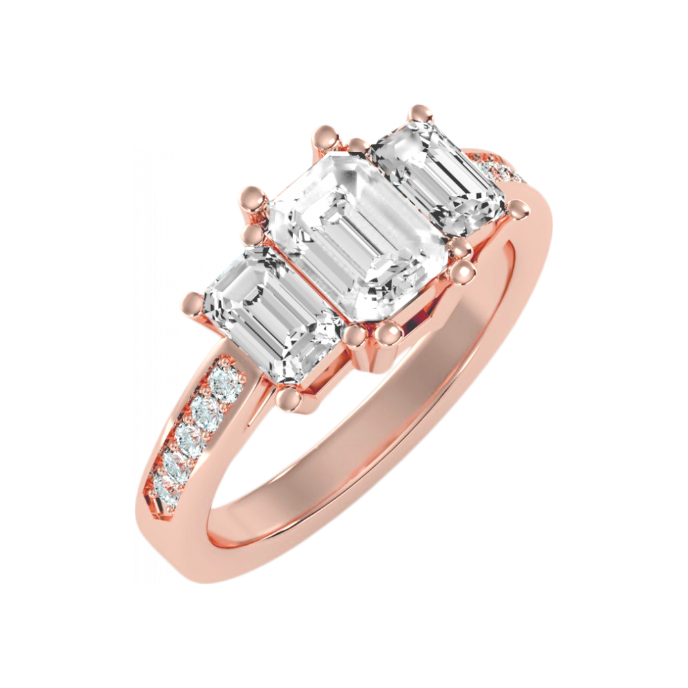 Mesmerizing Three Stone Ring In 925 Sterling Silver - Ten