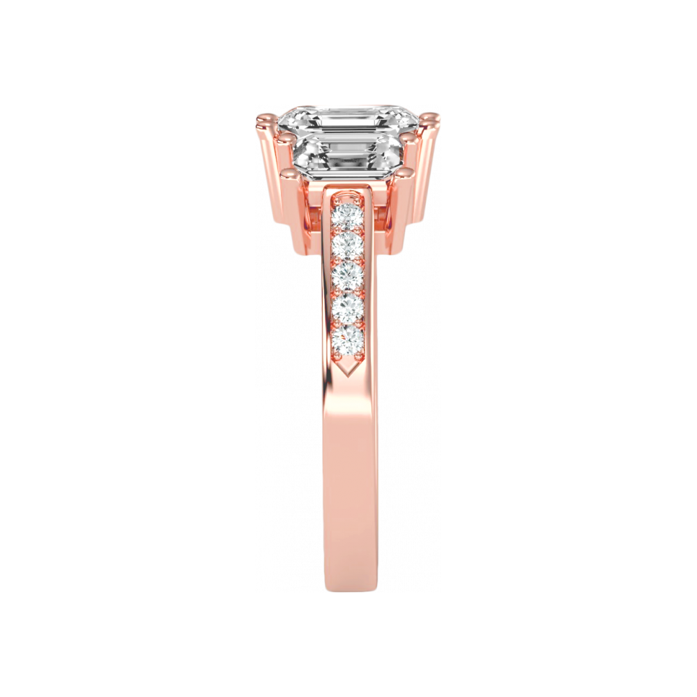 Mesmerizing Three Stone Ring In 925 Sterling Silver - Eleven