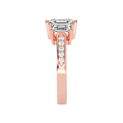 Mesmerizing Three Stone Ring In 925 Sterling Silver - Eleven