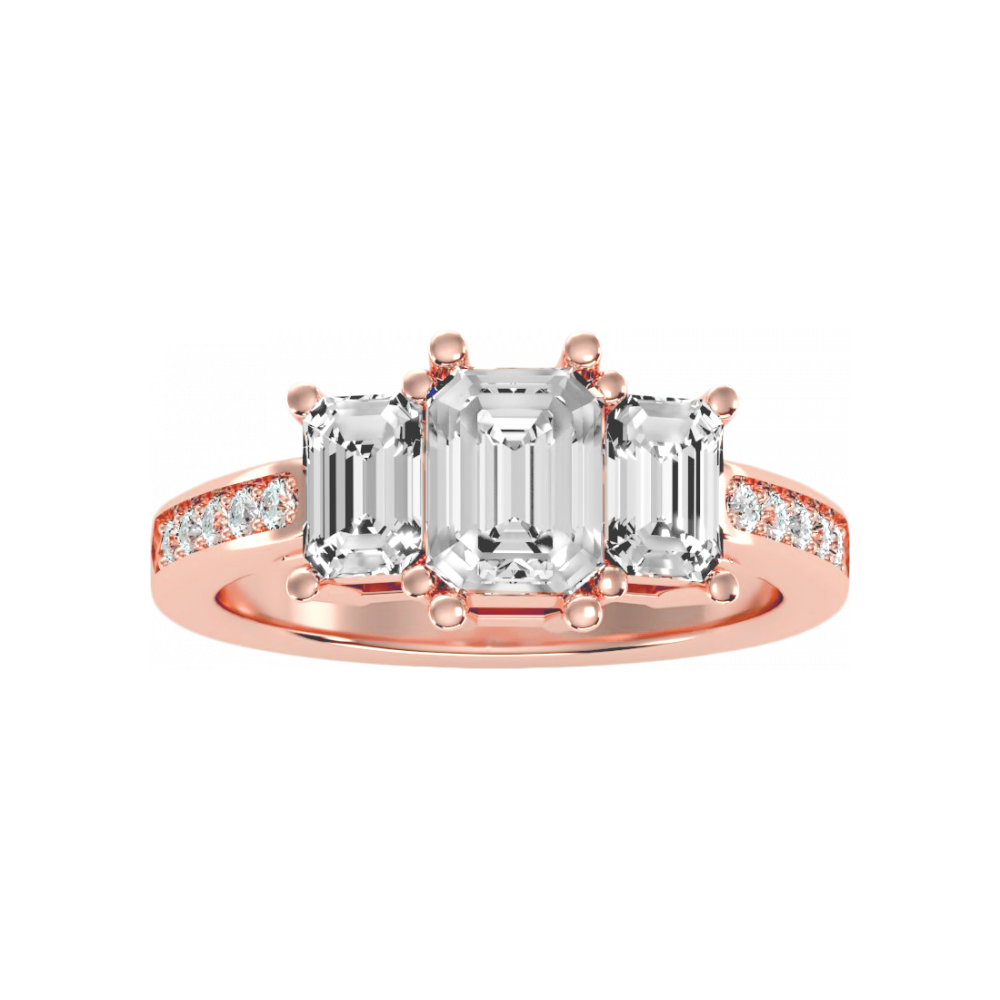 Mesmerizing Three Stone Ring - Twelve