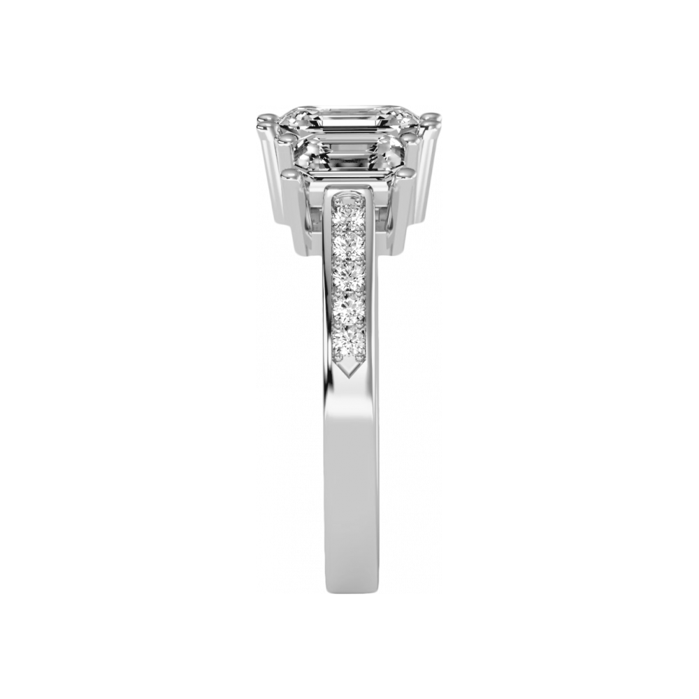 Mesmerizing Three Stone Ring In 925 Sterling Silver - Three