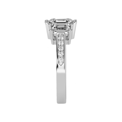 Mesmerizing Three Stone Ring In 925 Sterling Silver - Three