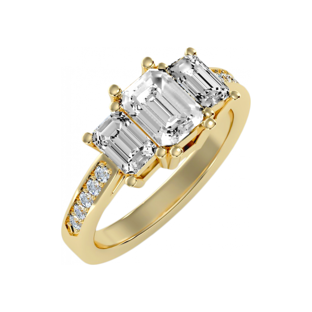 Mesmerizing Three Stone Ring - Six
