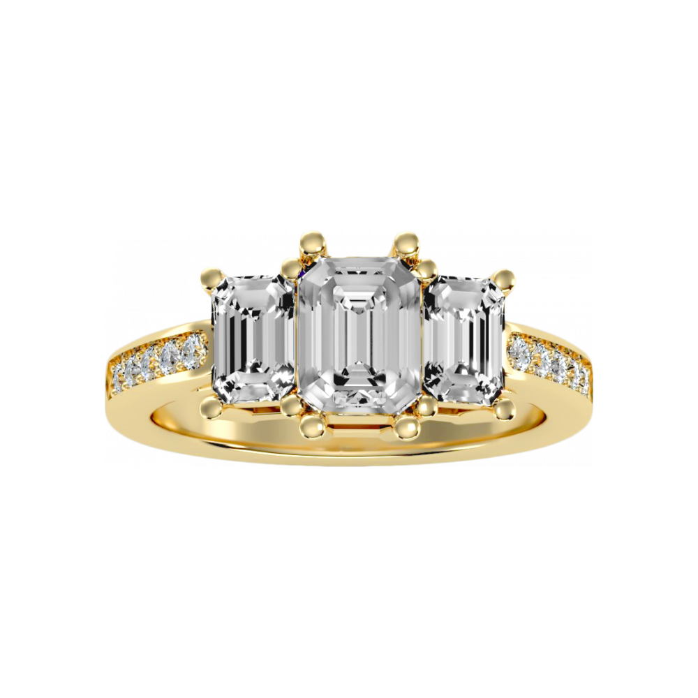 Mesmerizing Three Stone Ring - Eight