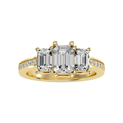 Mesmerizing Three Stone Ring - Eight