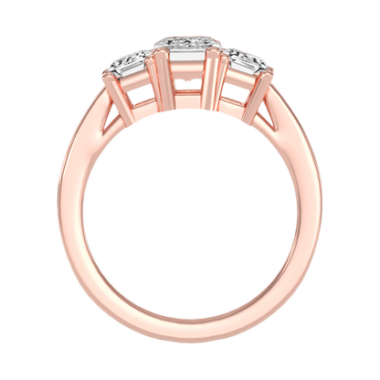 Mesmerizing Three Stone Ring In 925 Sterling Silver - Nine