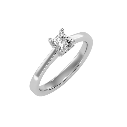 Rose Gold Solitaire Diamond Engagement Ring With Pav Prong Accents - Seven