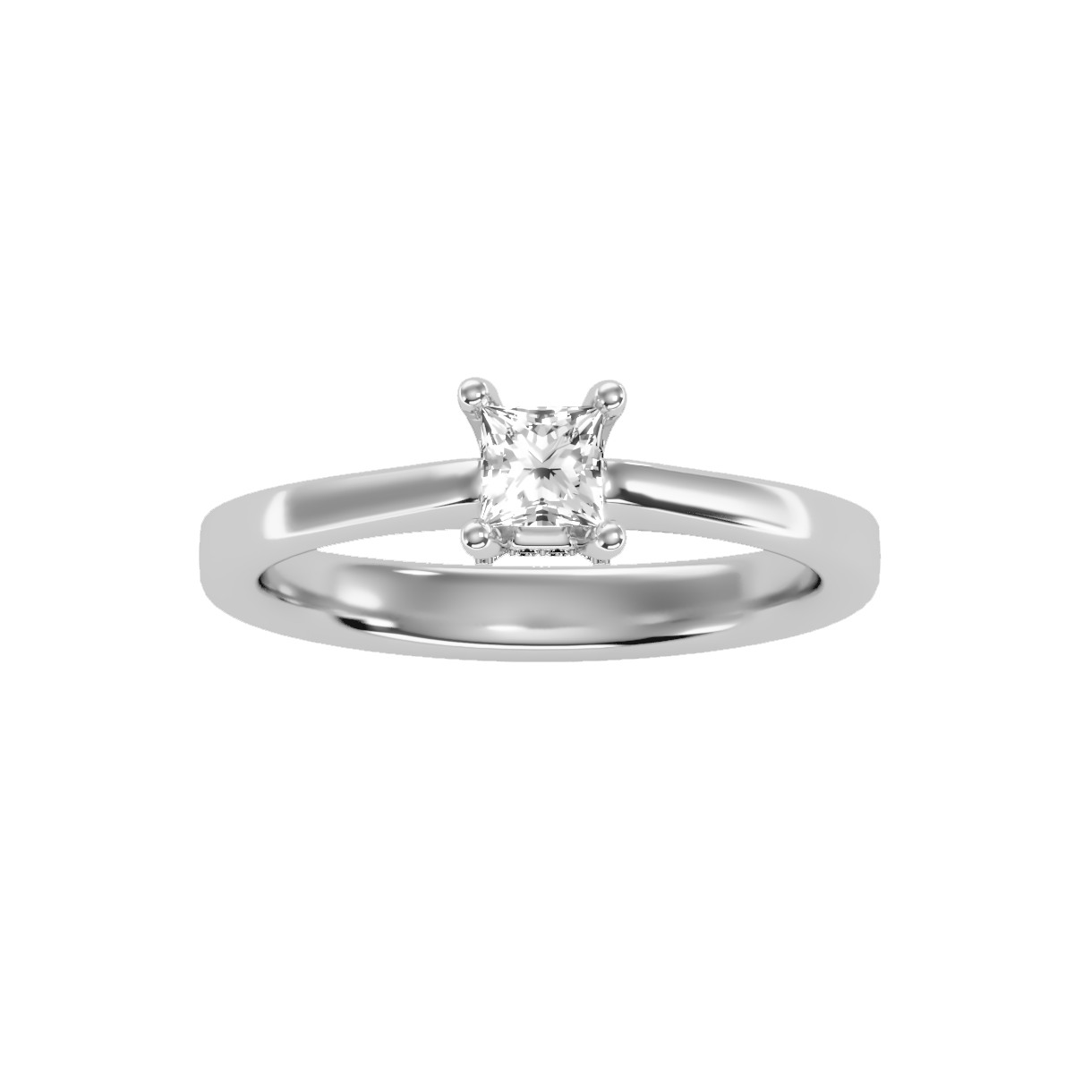 Rose Gold Solitaire Diamond Engagement Ring With Pav Prong Accents - Nine