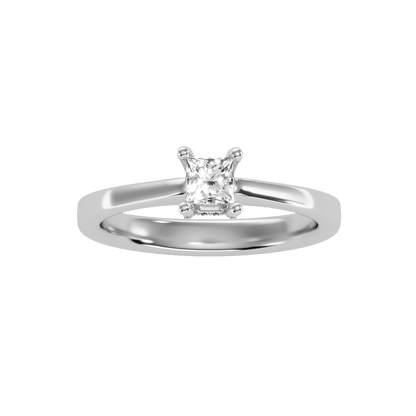 Rose Gold Solitaire Diamond Engagement Ring With Pav Prong Accents - Nine