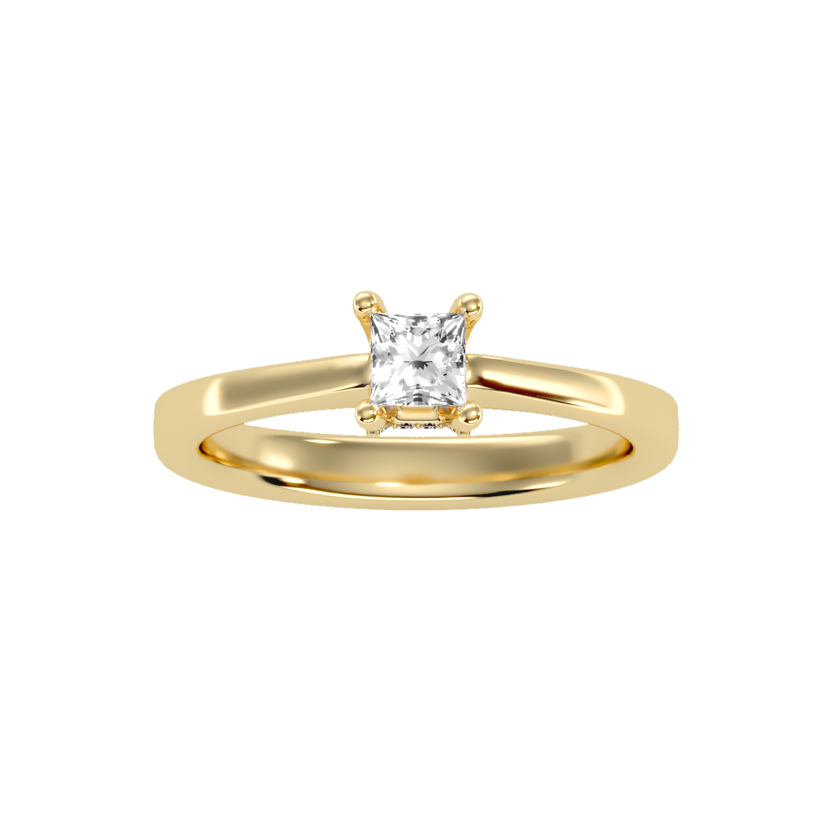 Rose Gold Solitaire Diamond Engagement Ring With Pav Prong Accents - Thirteen