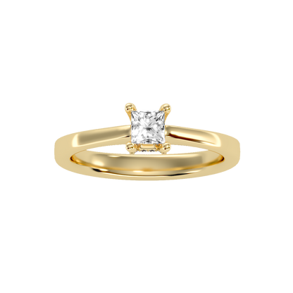 Rose Gold Solitaire Diamond Engagement Ring With Pav Prong Accents - Thirteen