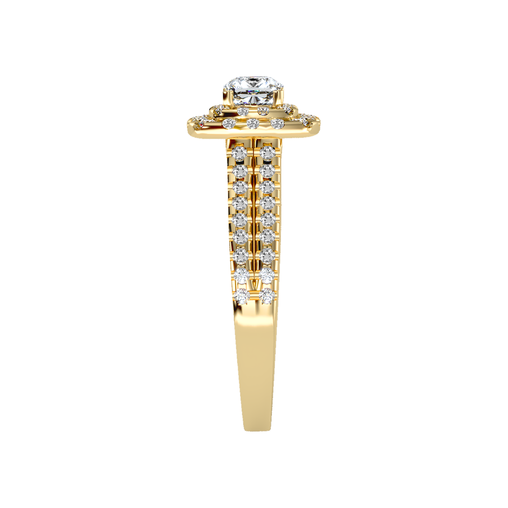 Misty Halo Solitaire Ring - Eleven