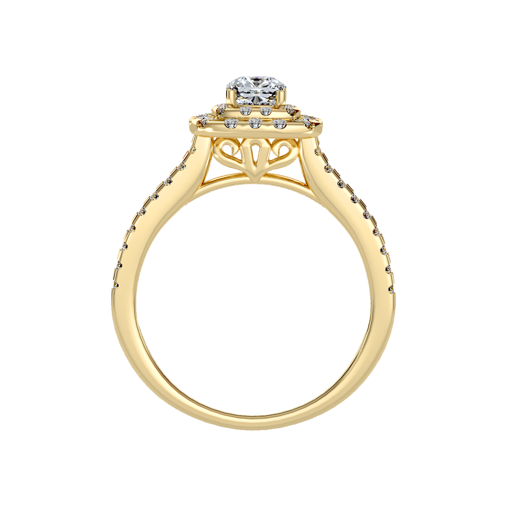Misty Halo Solitaire Ring - Twelve