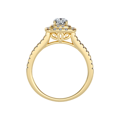 Misty Halo Solitaire Ring In 925 Sterling Silver - Twelve