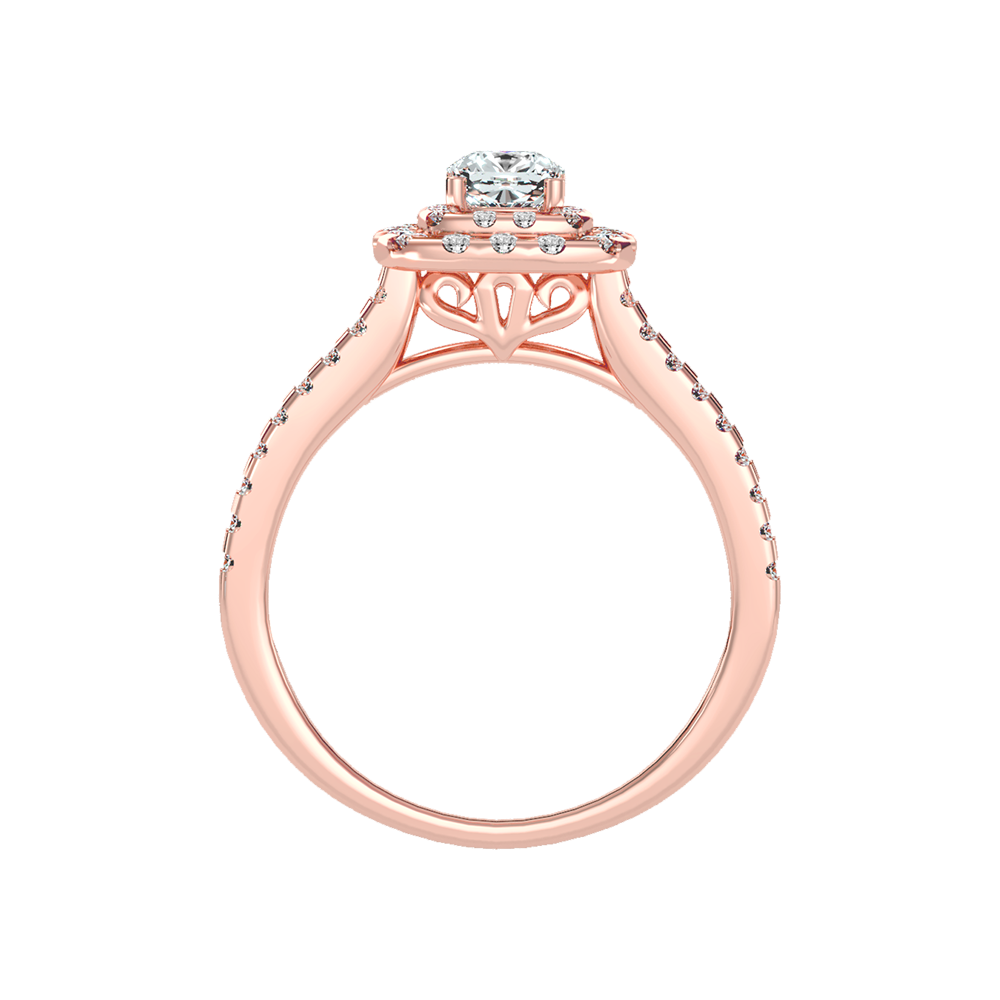 Misty Halo Solitaire Ring - Two