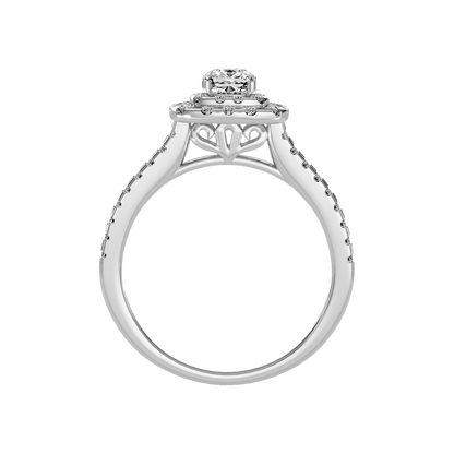 Misty Halo Solitaire Ring - Eight
