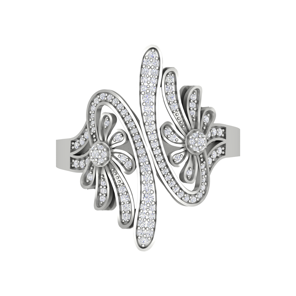 Mojito Stylish Diamond Ring In 925 Sterling Silver - Ten