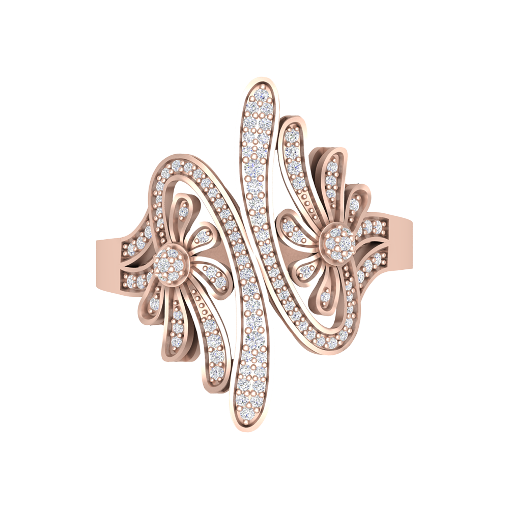 Mojito Stylish Diamond Ring In 925 Sterling Silver - Six