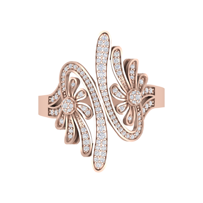 Mojito Stylish Diamond Ring In 925 Sterling Silver - Six