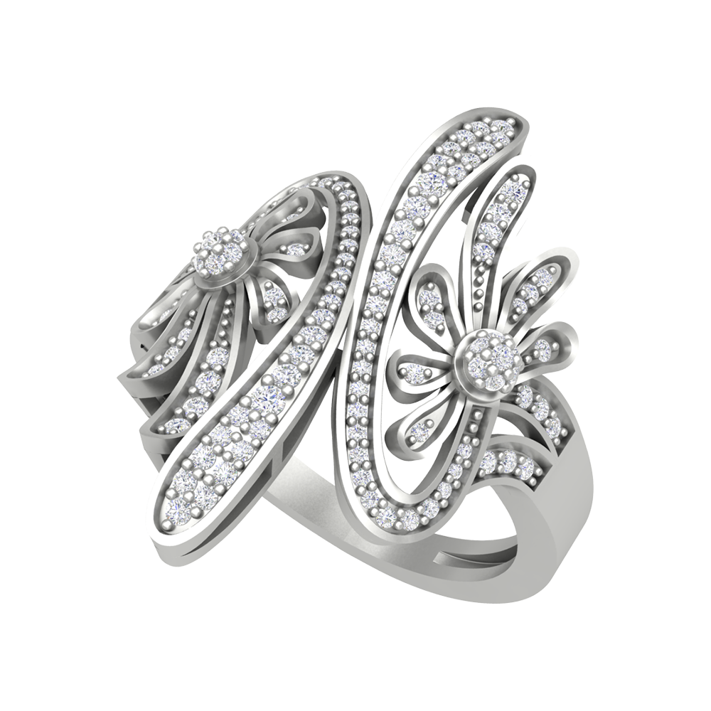 Mojito Stylish Diamond Ring In 925 Sterling Silver - Nine