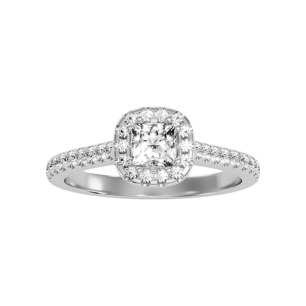 Momentous Halo Ring In 925 Sterling Silver - Five