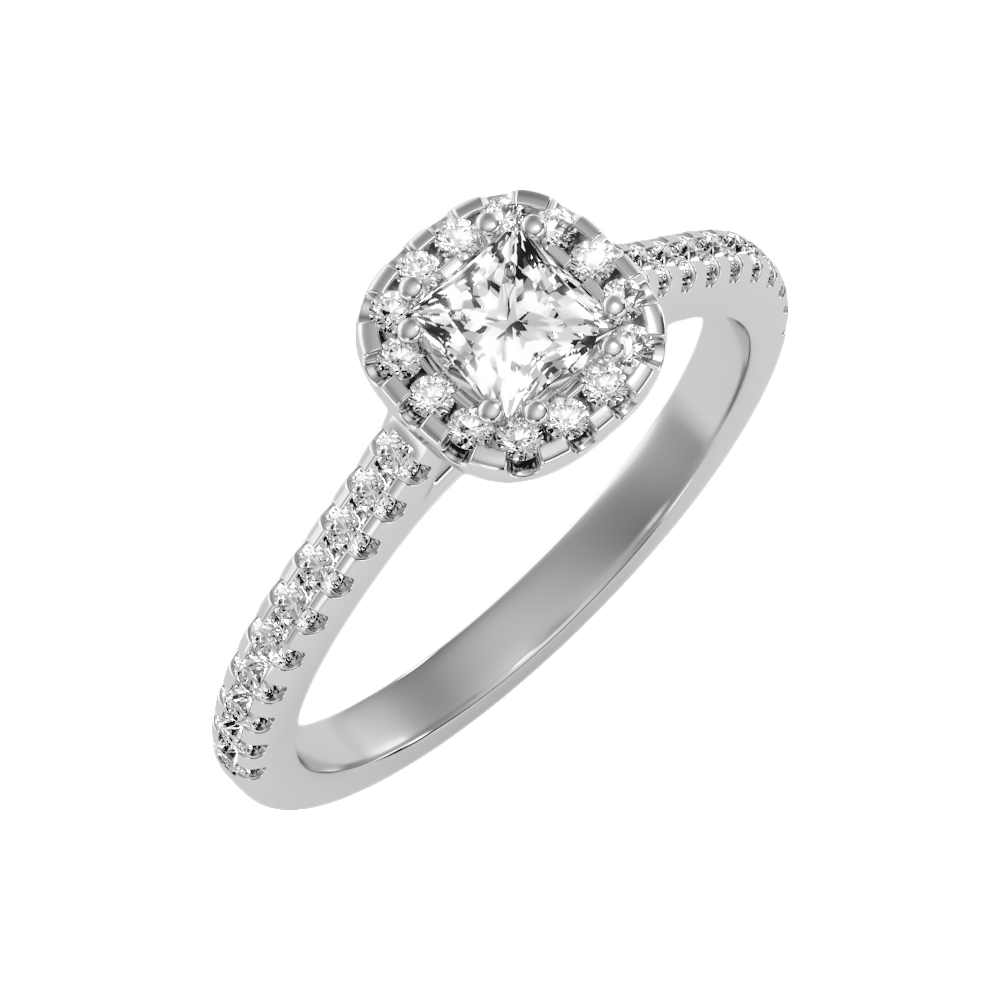 Momentous Halo Ring In 925 Sterling Silver - Seven