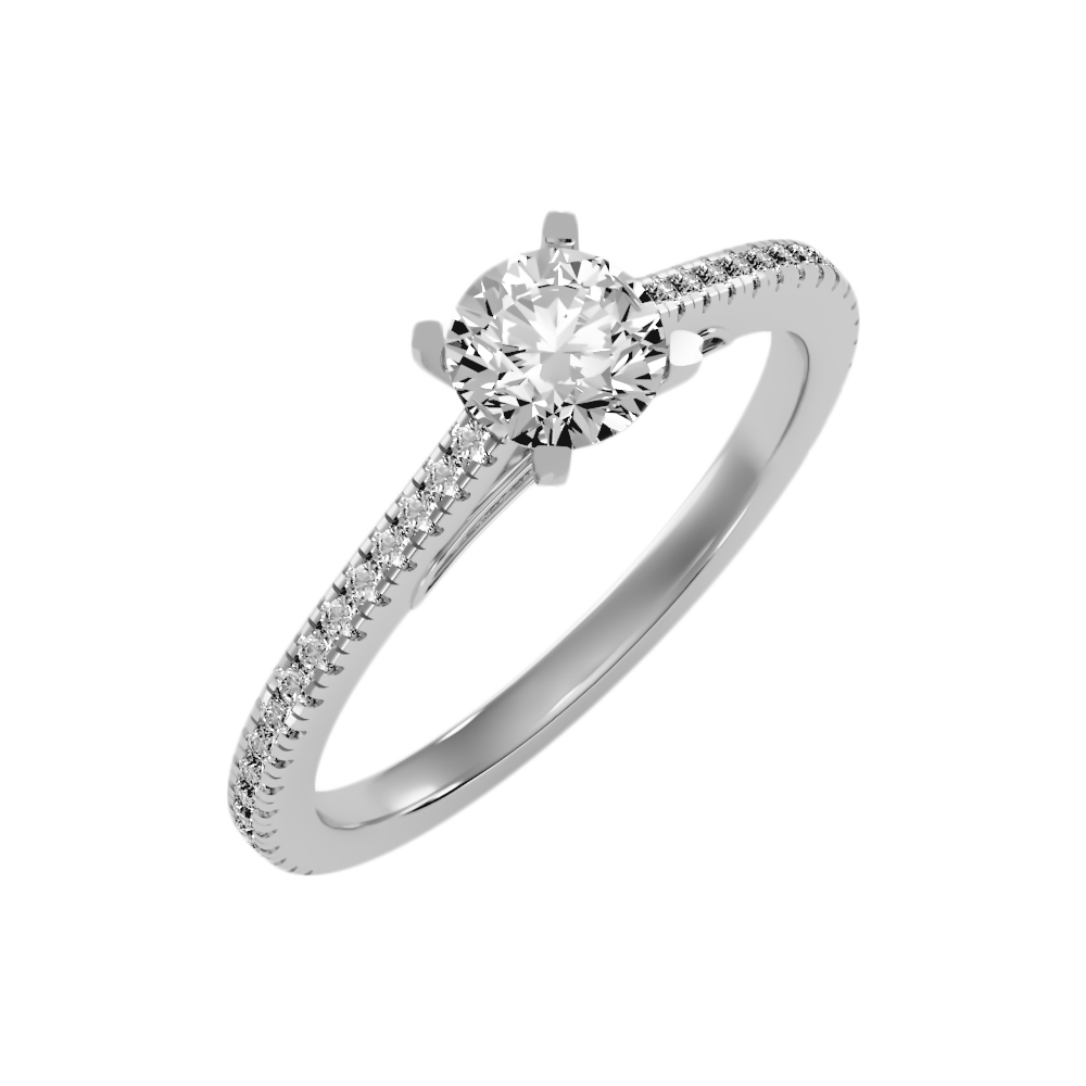 Mona Solitaire Ring In 925 Sterling Silver - One