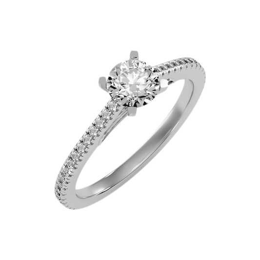 Mona Solitaire Ring In 925 Sterling Silver - One