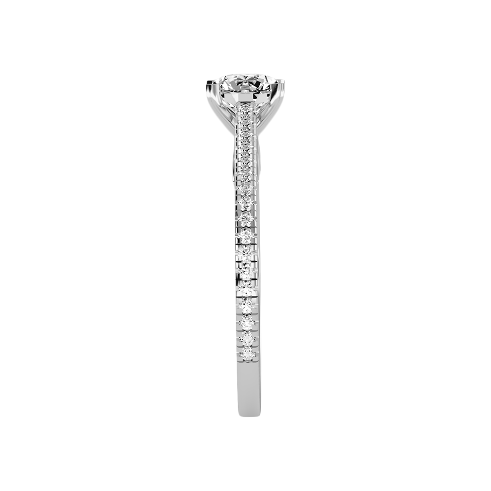 Mona Solitaire Ring In 925 Sterling Silver - Four