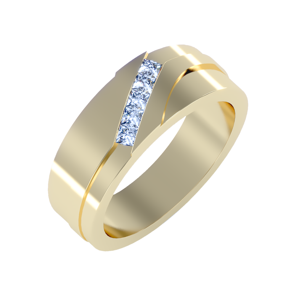 Moonlit Men's Band In 925 Sterling Silver - One