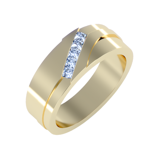Moonlit Men's Band In 925 Sterling Silver - One