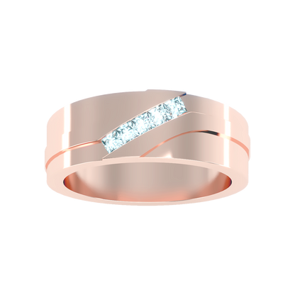 Moonlit Men's Band In 925 Sterling Silver - Ten