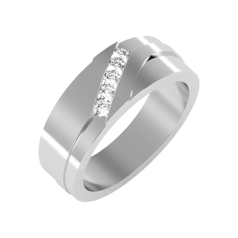 Moonlit Men's Band In 925 Sterling Silver - Five