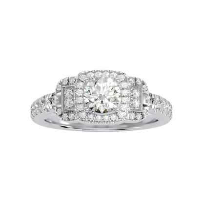 Moon Halo Ring In 925 Sterling Silver - Three