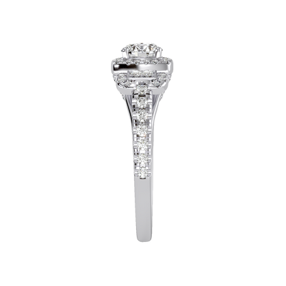 Moon Halo Ring In 925 Sterling Silver - Four