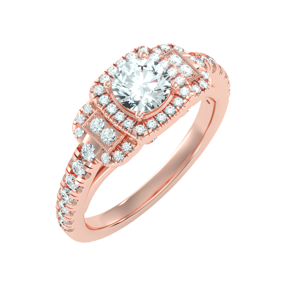 Moon Halo Ring In 925 Sterling Silver - Five