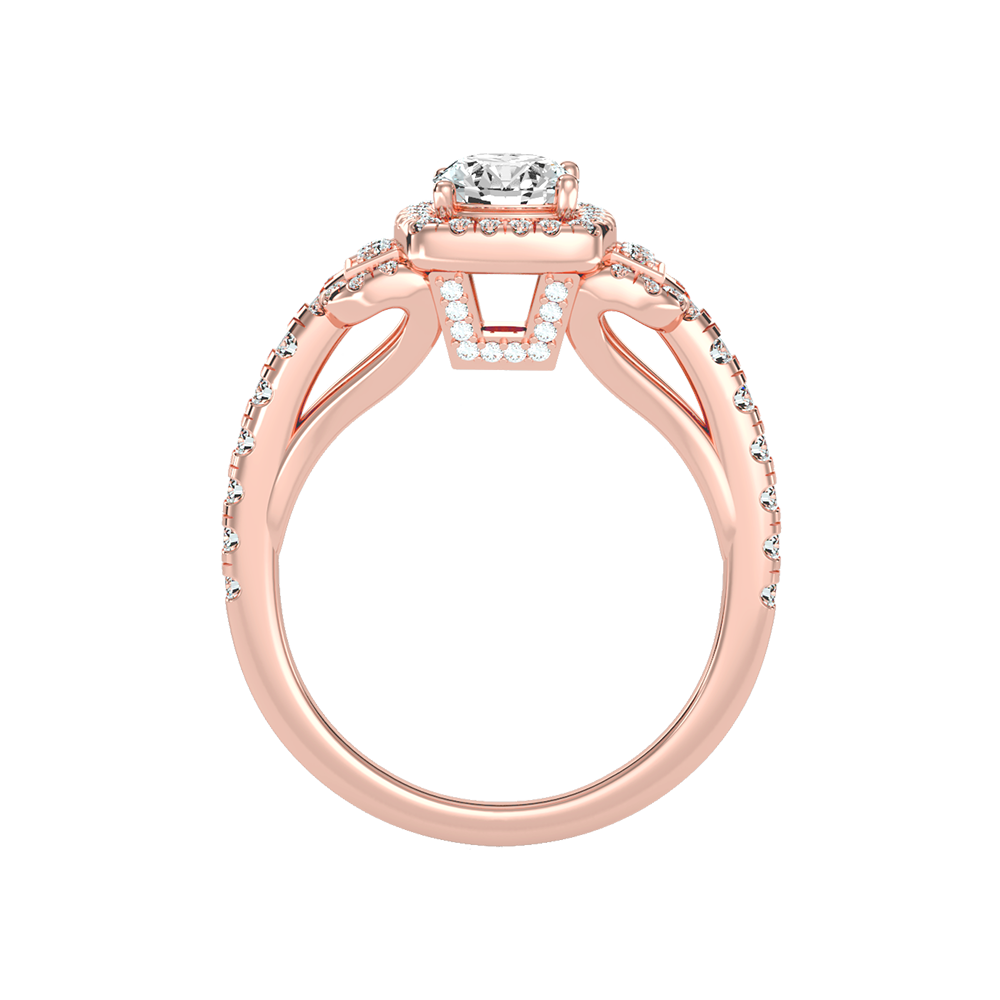 Moon Halo Ring In 925 Sterling Silver - Six