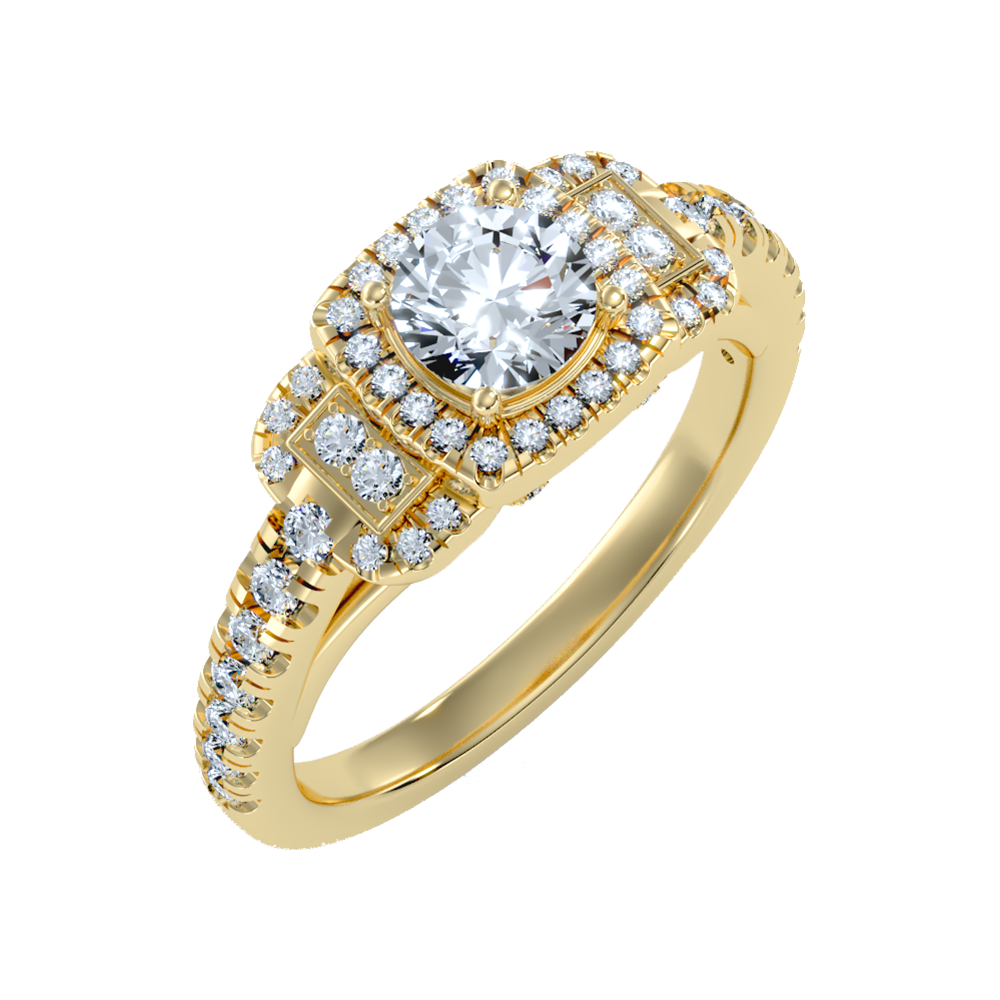 Moon Halo Ring In 925 Sterling Silver - Nine