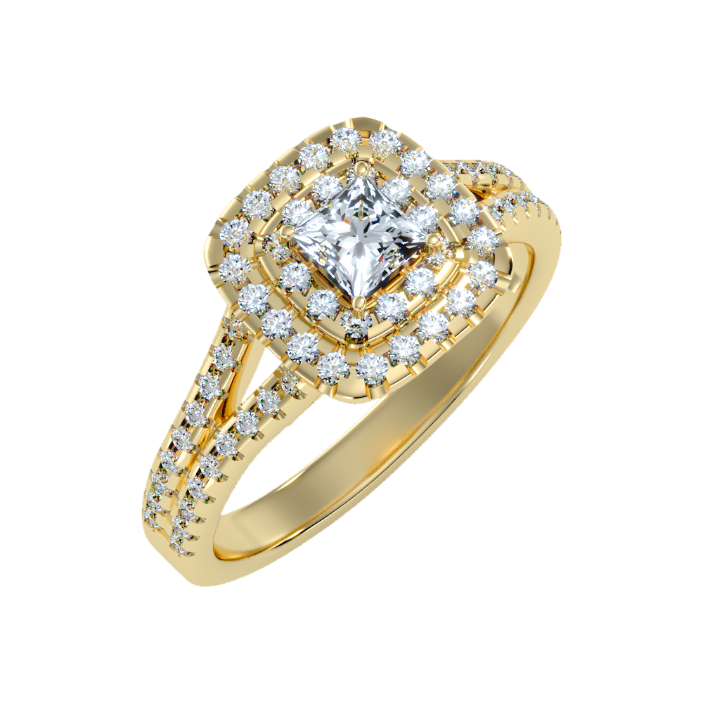 Mystic Halo Solitaire Ring - Ten