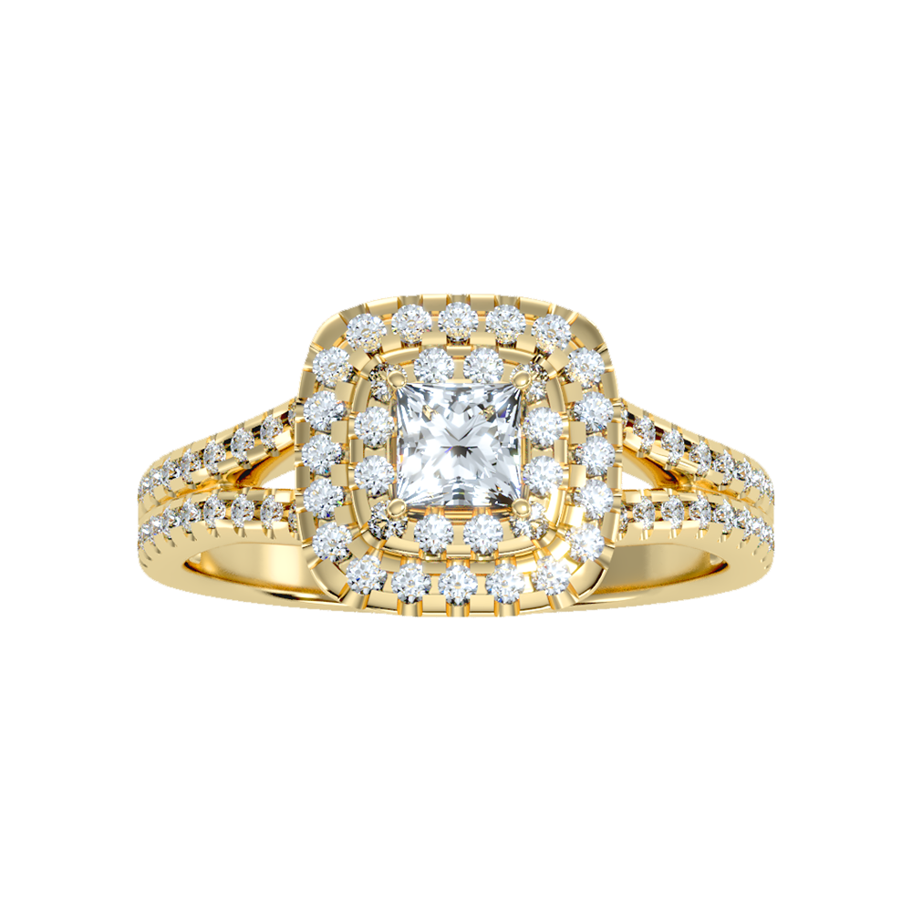 Mystic Halo Solitaire Ring - Eleven