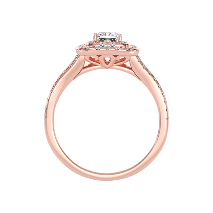 Mystic Halo Solitaire Ring - Three
