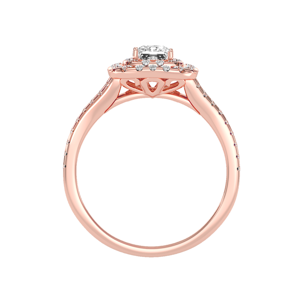 Mystic Halo Solitaire Ring In 925 Sterling Silver - Three