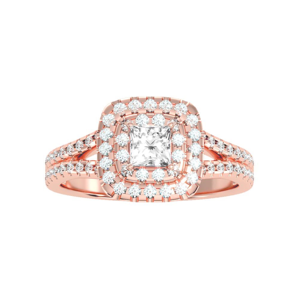Mystic Halo Solitaire Ring - Four