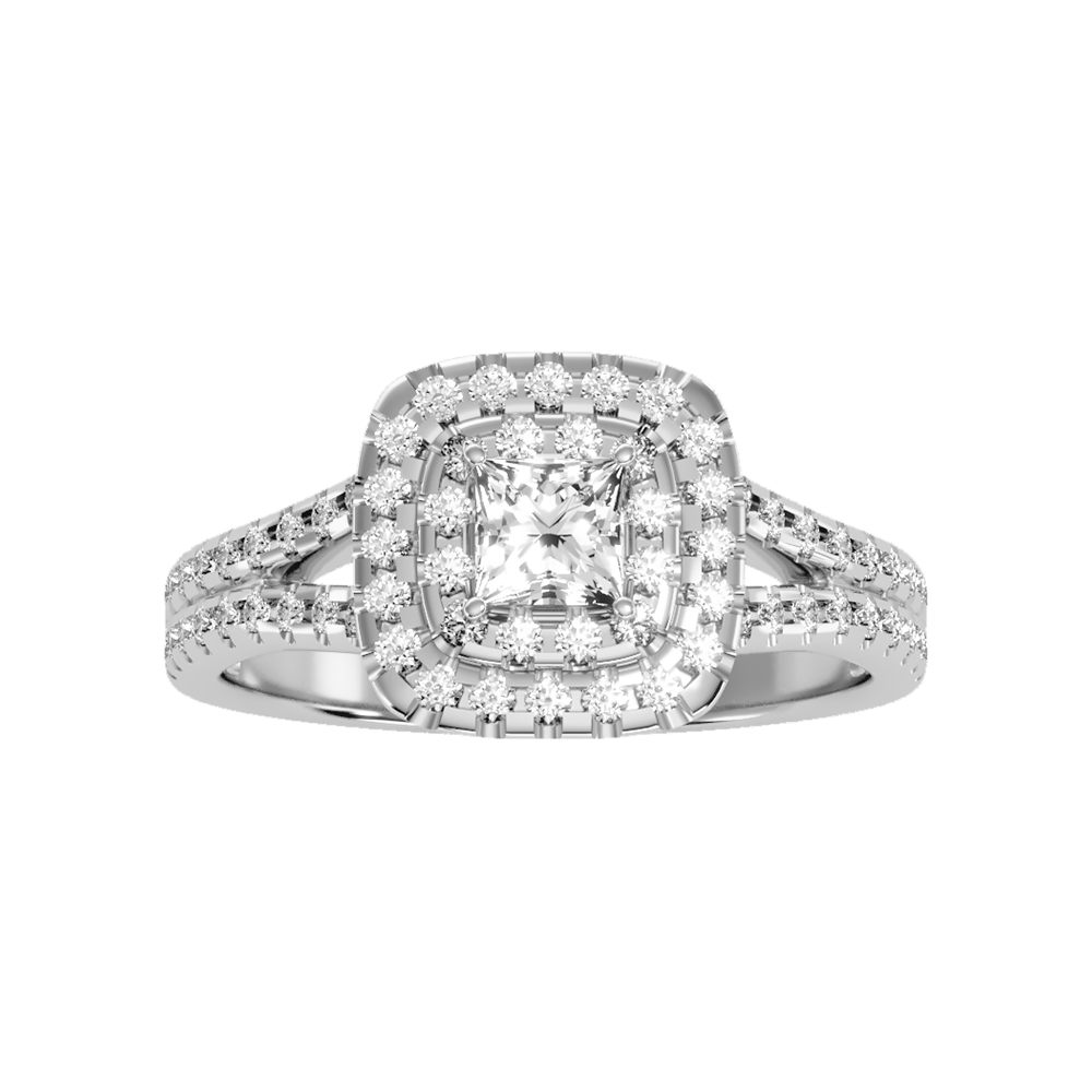 Mystic Halo Solitaire Ring - Six