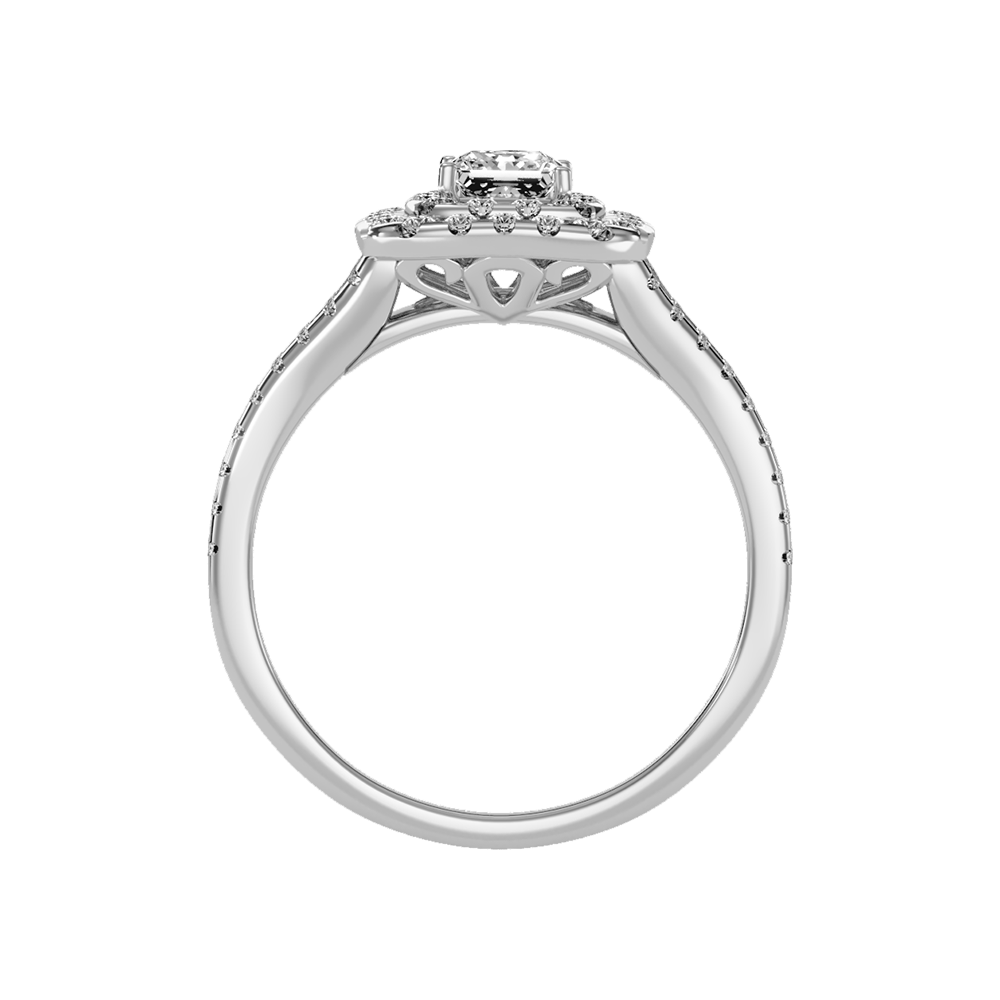 Mystic Halo Solitaire Ring In 925 Sterling Silver - Seven