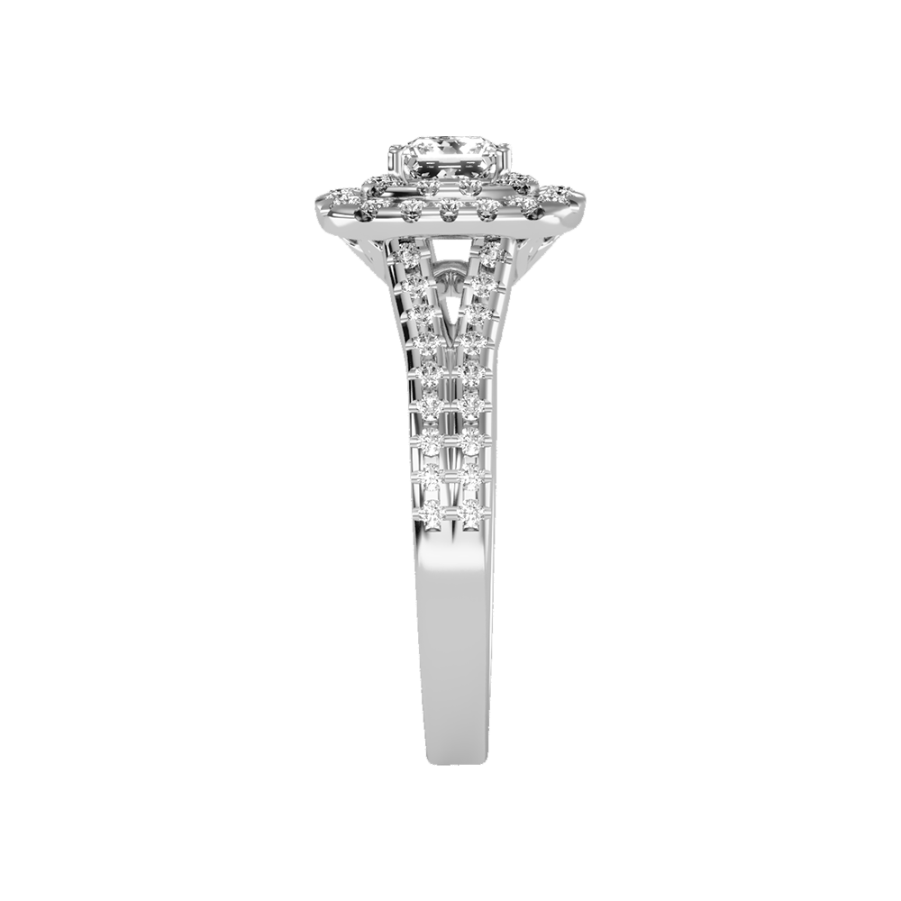 Mystic Halo Solitaire Ring In 925 Sterling Silver - Nine