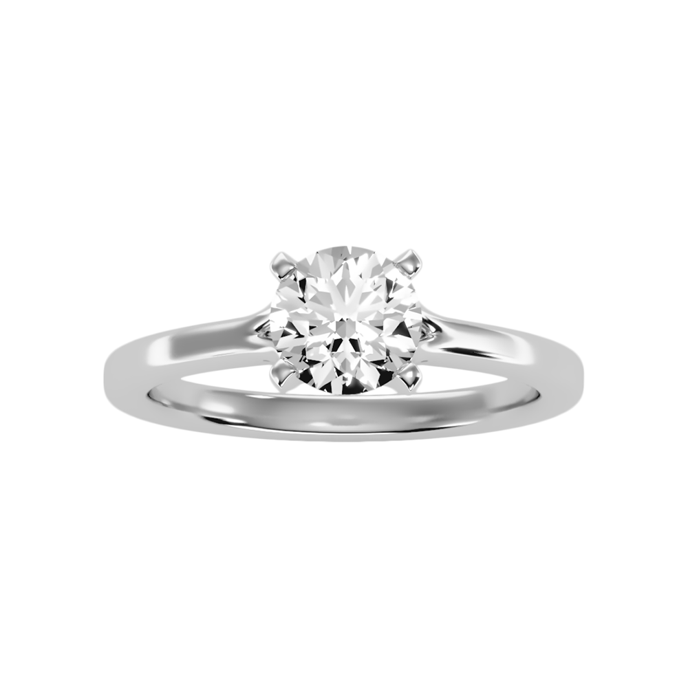 Naive Solitaire Ring In 925 Sterling Silver - Three